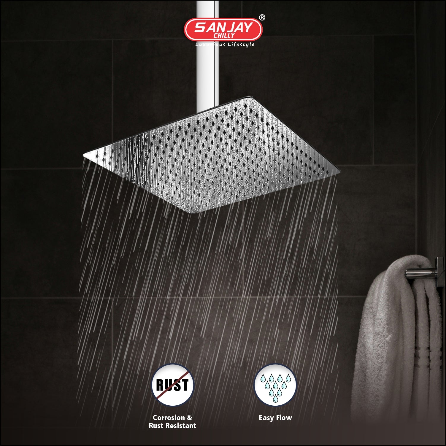 Shower Arm Square Ceiling