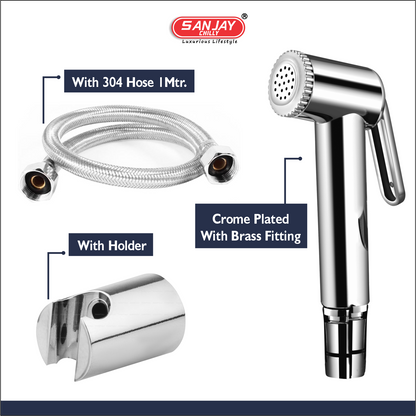 Health Faucet Marino ABS Body Chrome Plated With Brass Fittings SS 304 Hose 1mtr