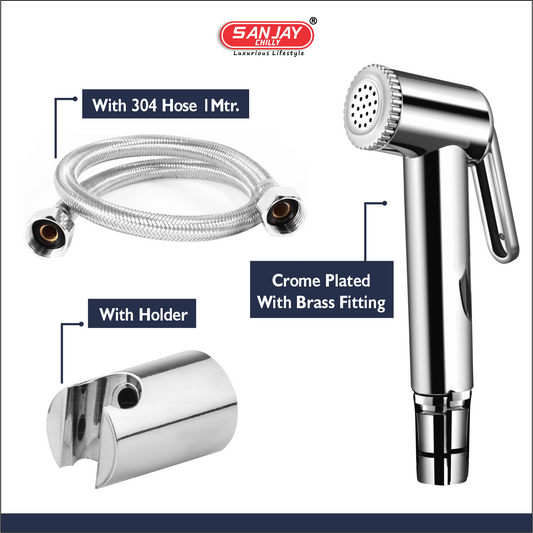 Health Faucet Marino ABS Body Chrome Plated With Brass Fittings SS 304 Hose 1mtr