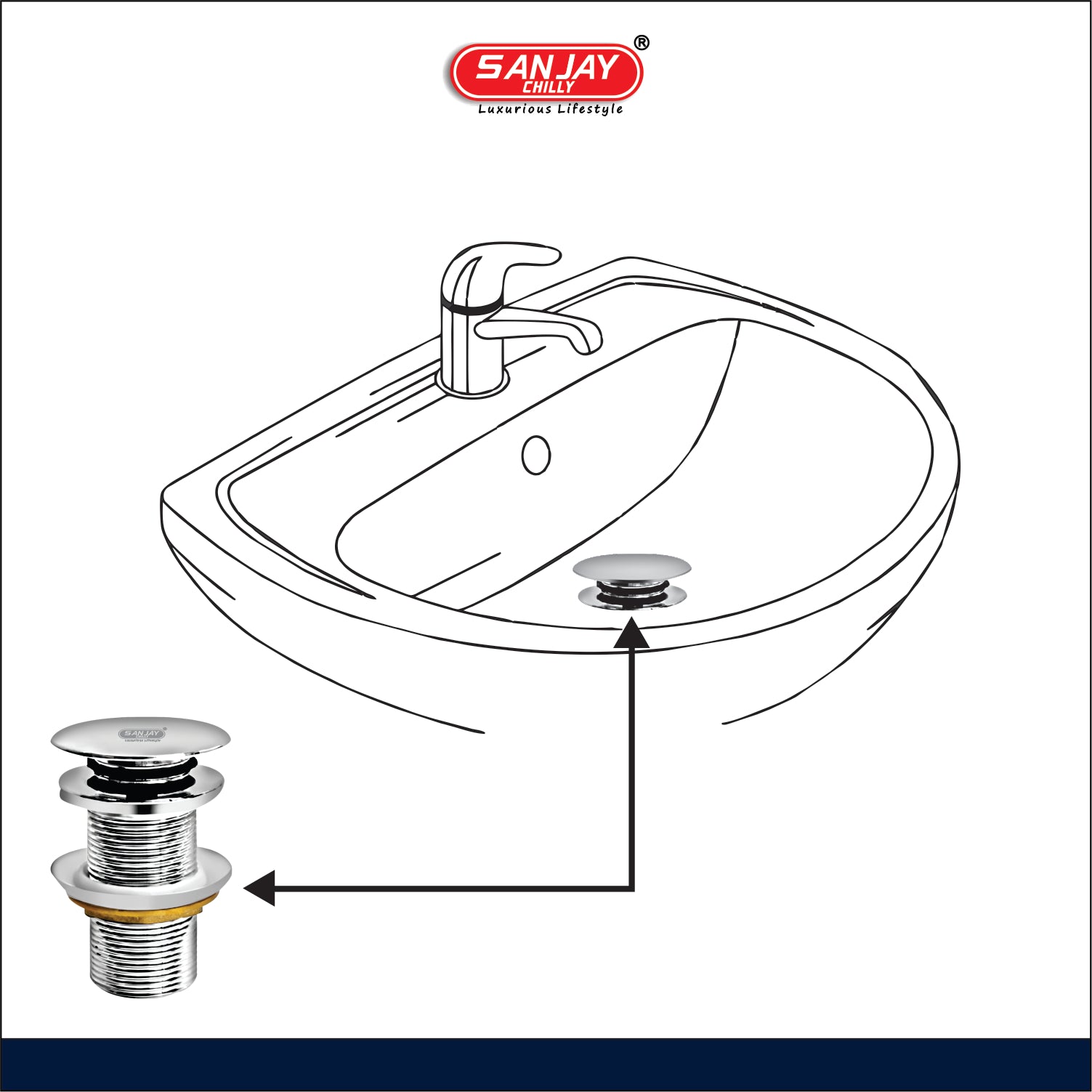 Brass Pop Up Waste Coupling