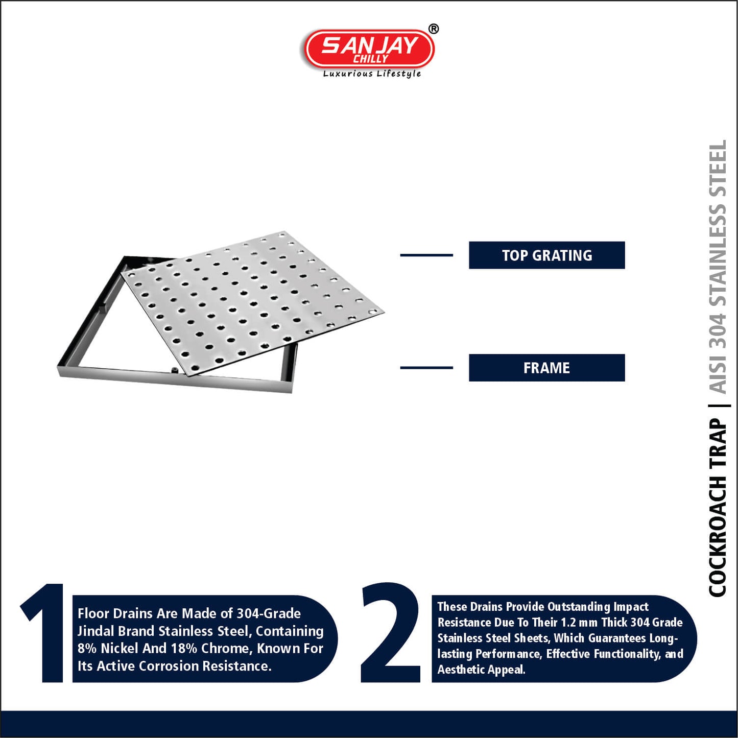 Rail Drainer Square With Frame