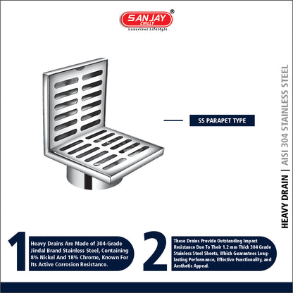 SS Roof Drain Parapet Type