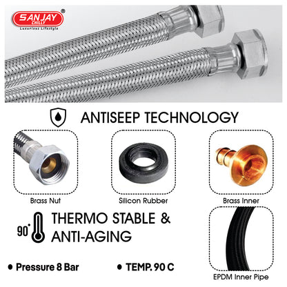 SS Connection Hose For Basin Mixer Pair