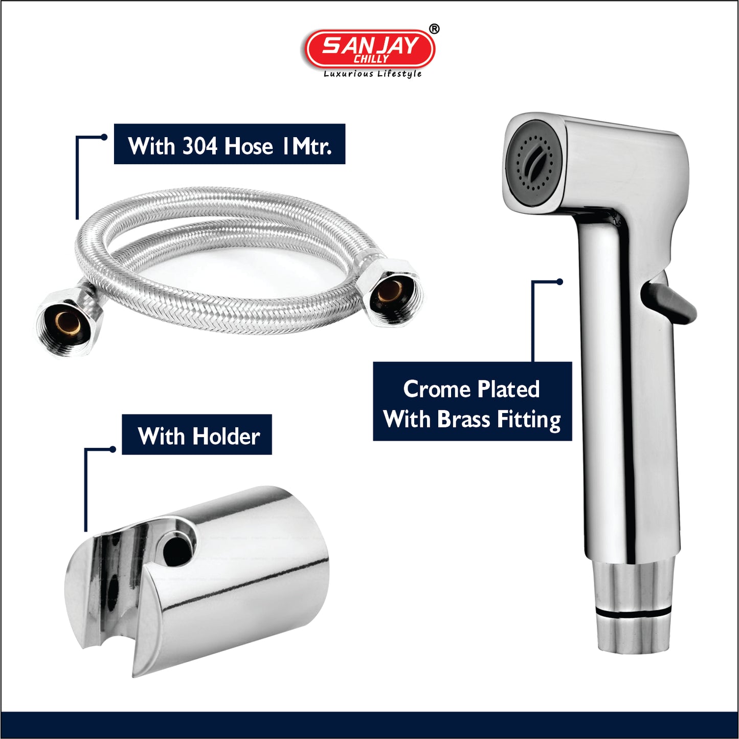 Health faucet fore ABS Body Chrome Plated With Brass Fittings SS 304 Hose 1mtr