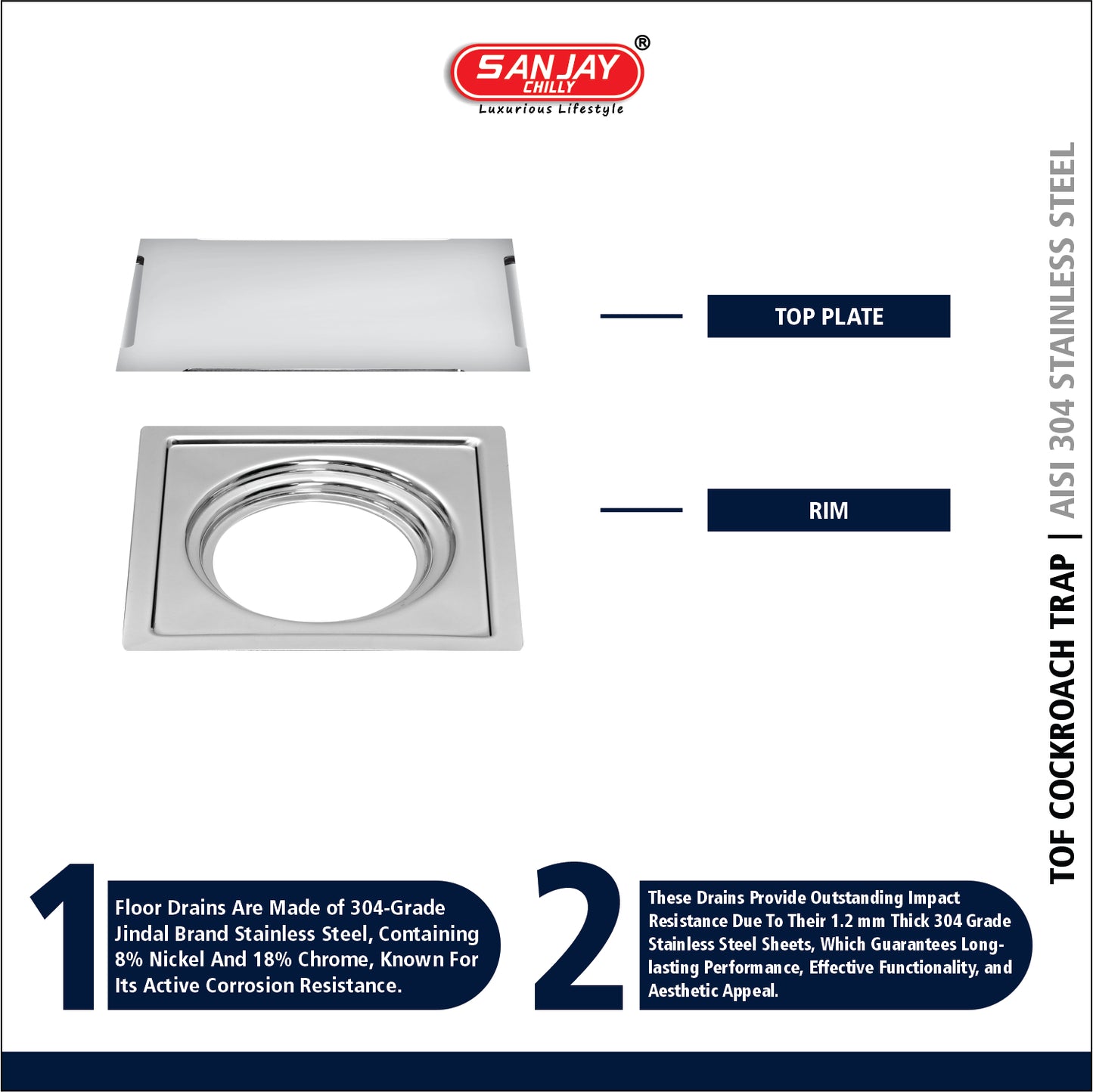 TOF Square Clean Line Golden Series