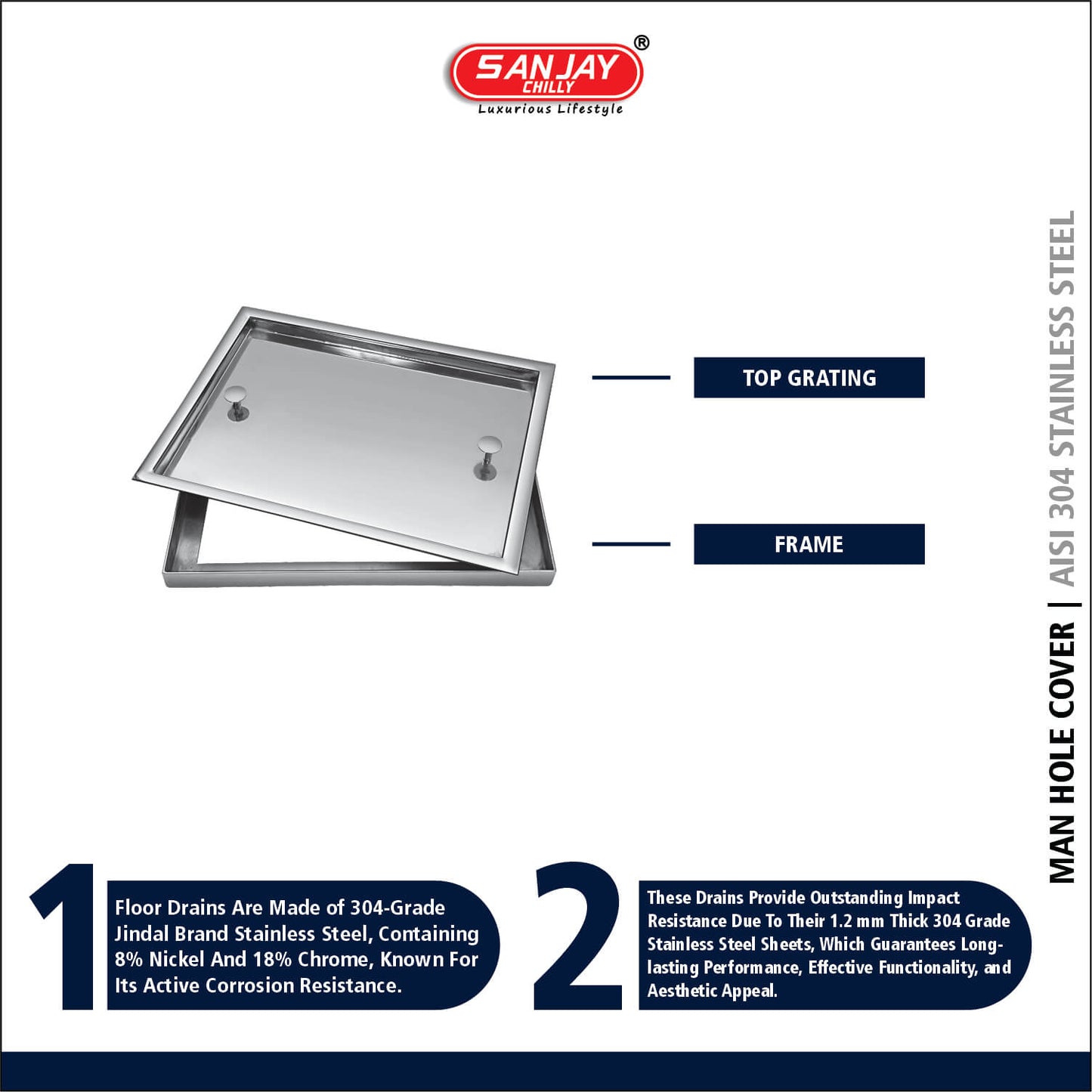 Man Hole Cover Marble Insert