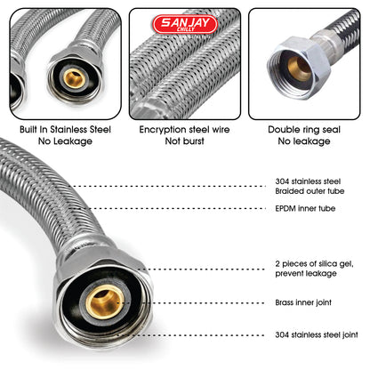 SS Connection Hose For Basin Mixer Pair