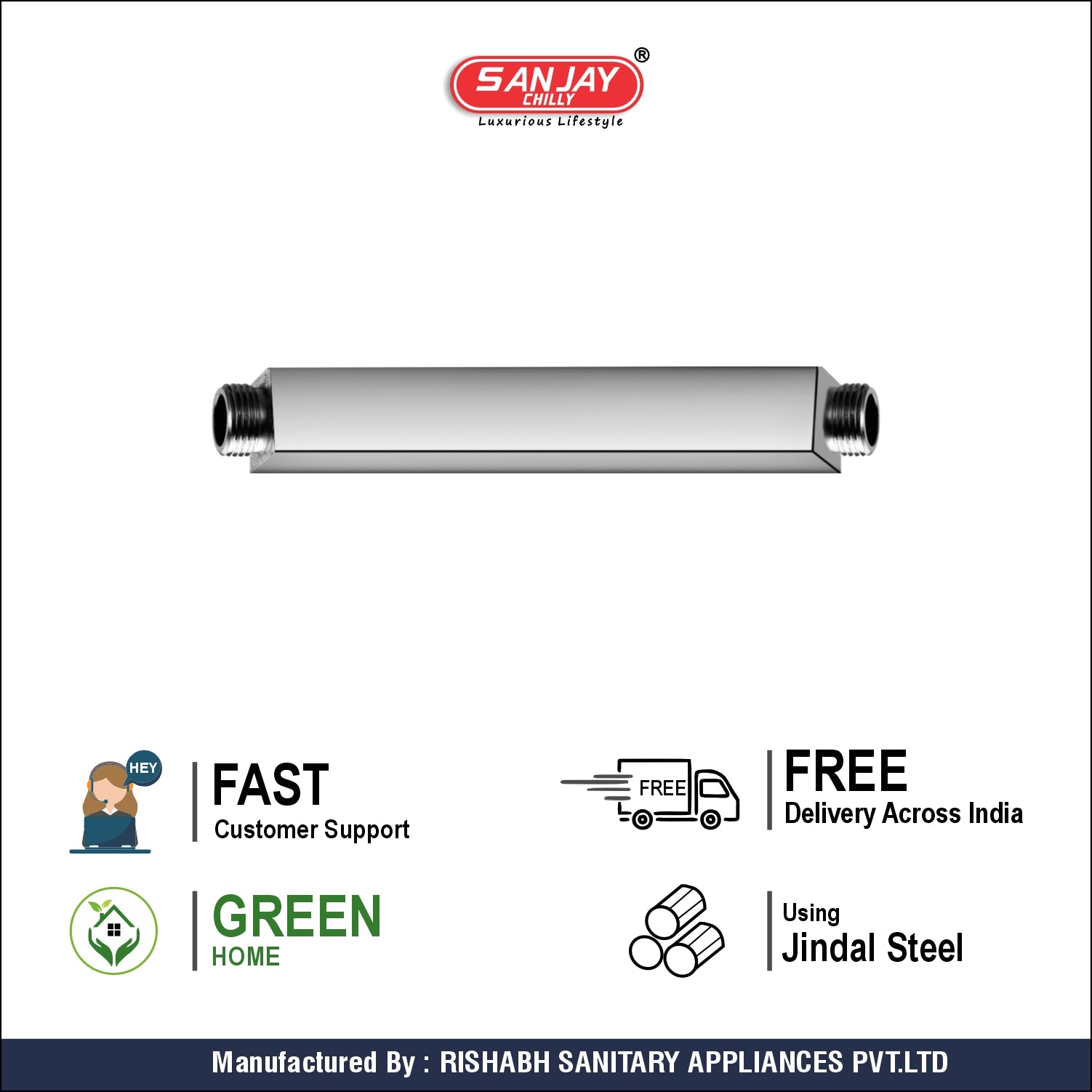 Shower Arm Square Ceiling