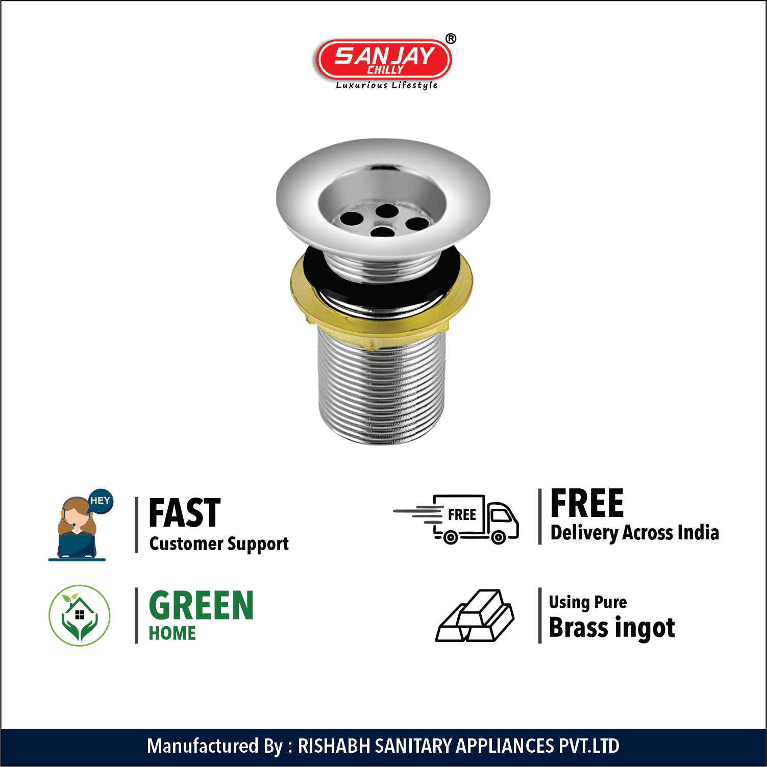 Brass Waste Coupling Full Thread