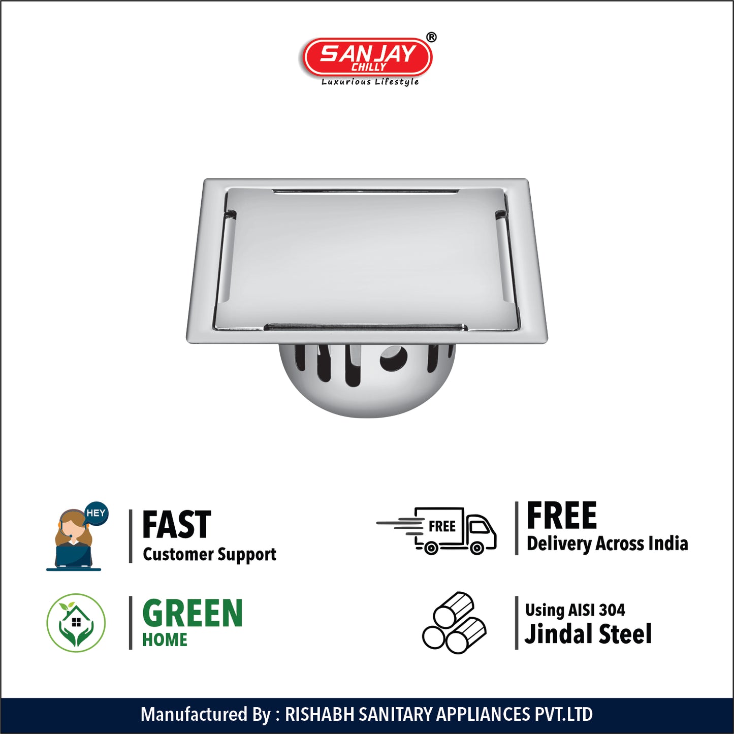 Square Clean Line Golden Series