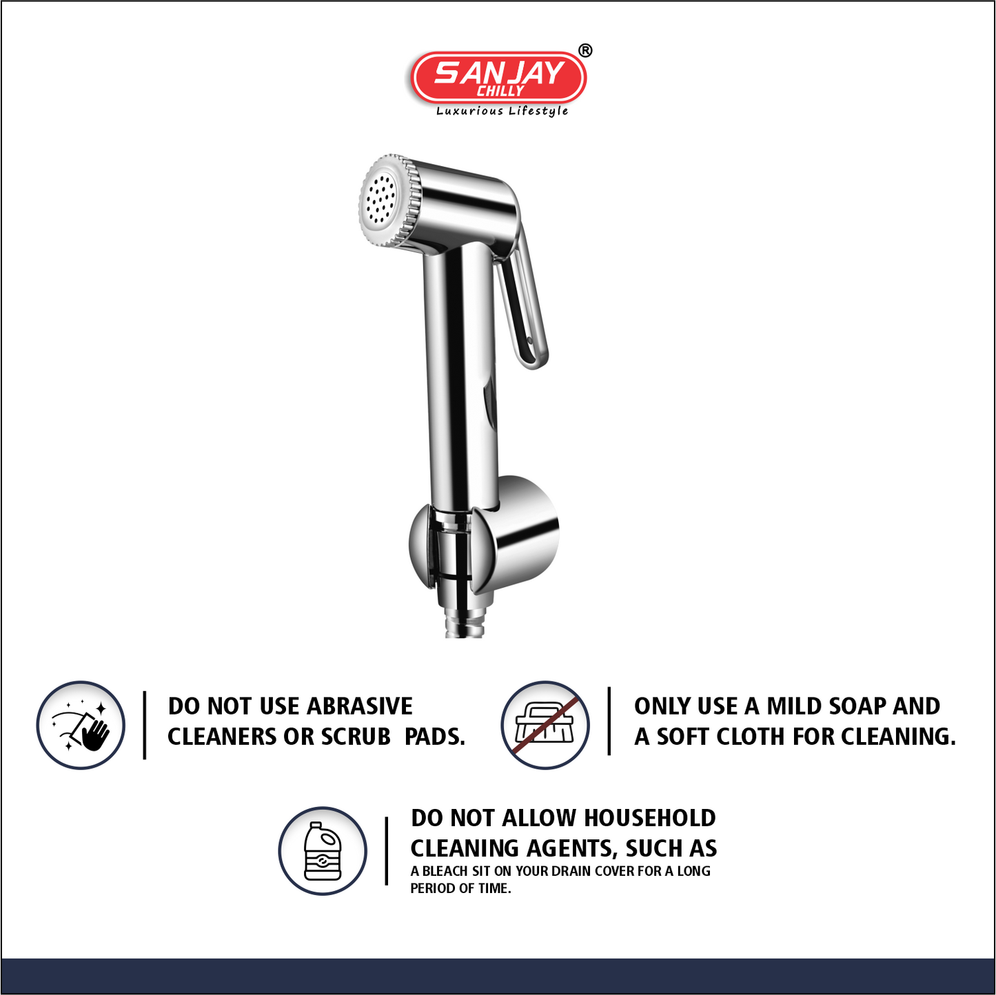 Health Faucet Marino ABS Body Chrome Plated With Brass Fittings SS 304 Hose 1mtr