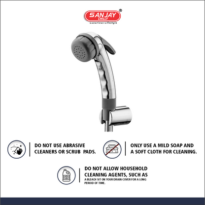 Health Faucet Hangu ABS Body Chrome Plated With Brass Fittings Grey PVC Hose 1mtr