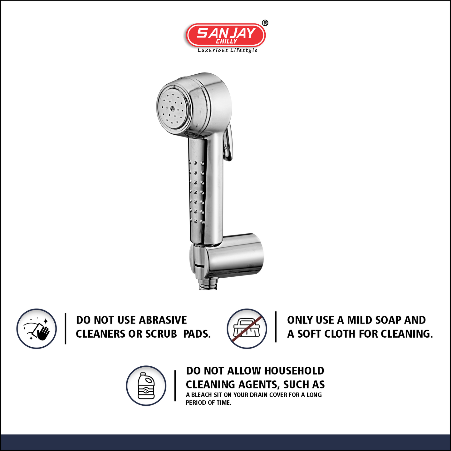 Health Faucet Luxe ABS Body Chrome Plated with brass fittings SS 304 hose 1mtr