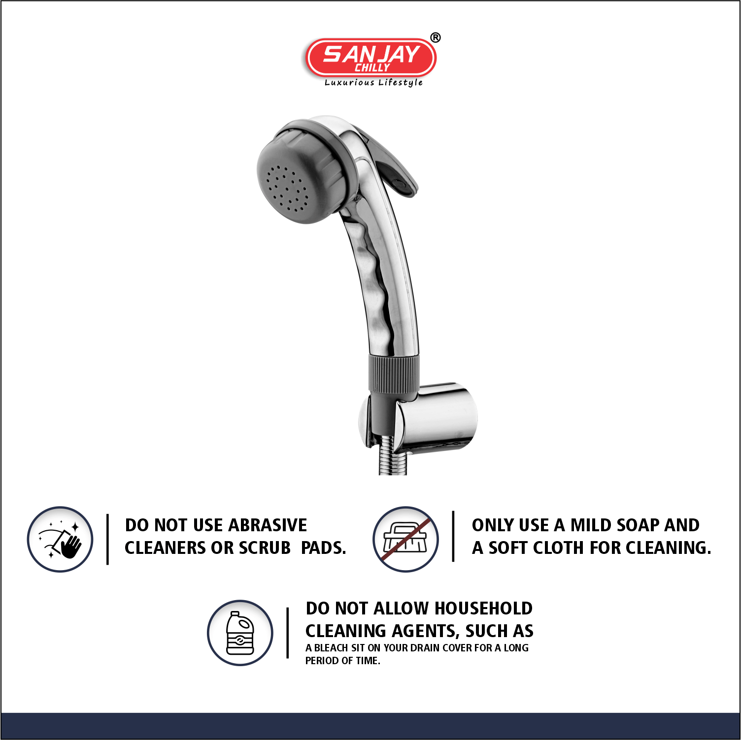 Health Faucet Hangu ABS Body Chrome Plated With Brass Fittings Grey PVC Hose 1mtr