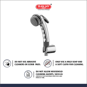 Health Faucet Hangu ABS Body Chrome Plated With Brass Fittings Grey PVC Hose 1mtr