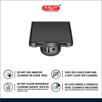 Square Marble Drainer Ultra Black