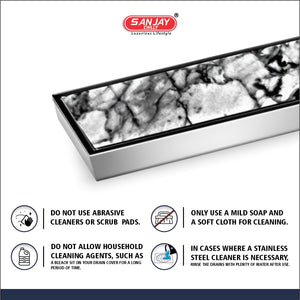 Shower Channel Marble Drainer