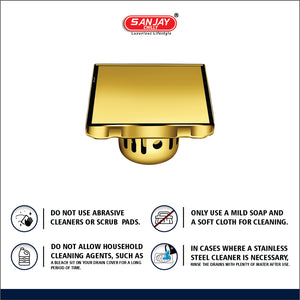 Square Marble Drainer Pure Gold