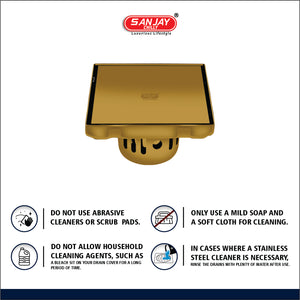 Square Marble Drainer Pure Gold