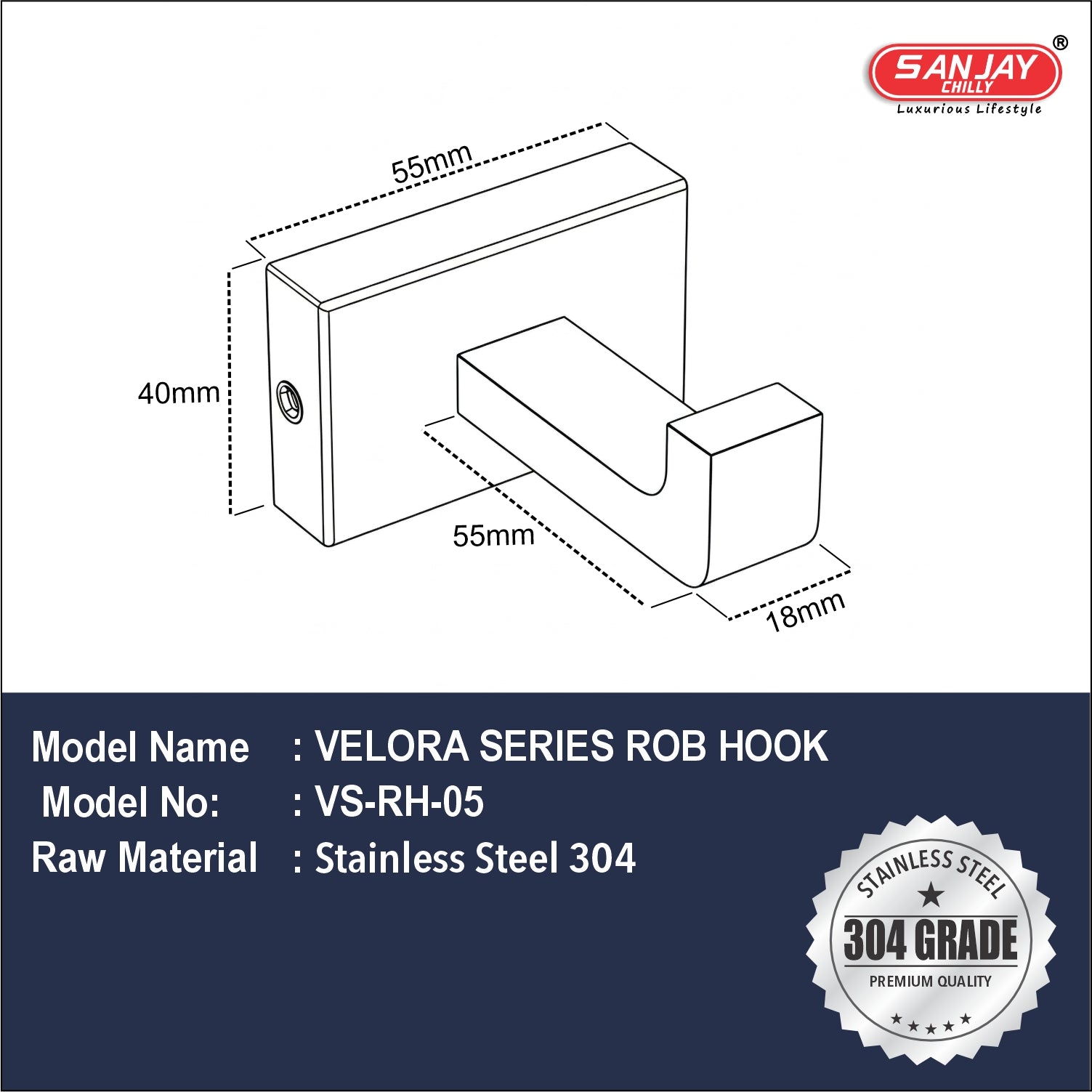 Robe Hook Velora