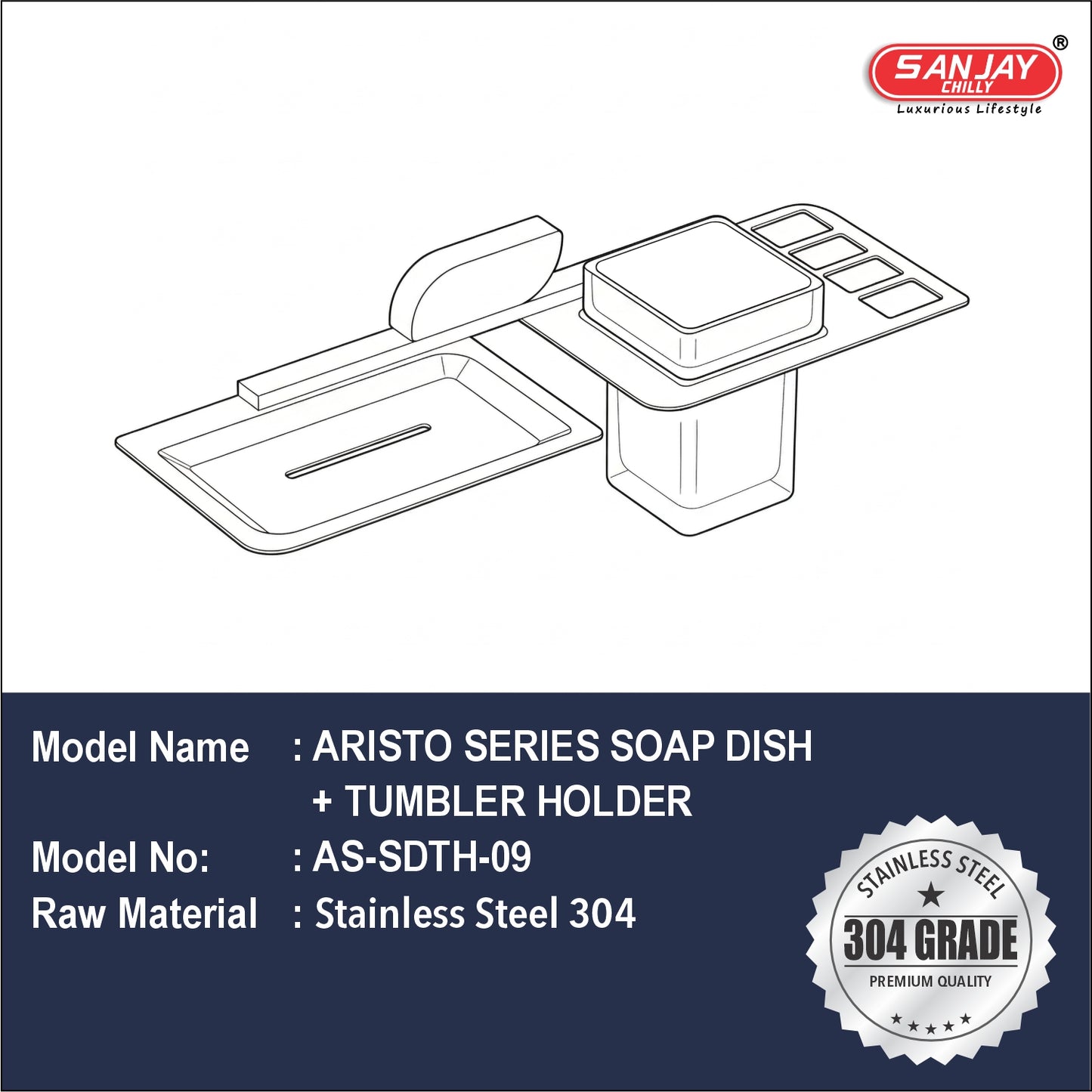Soap Dispenser & Tumbler Holder Dual  Aristo