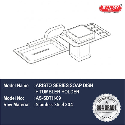 Soap Dispenser & Tumbler Holder Dual  Aristo