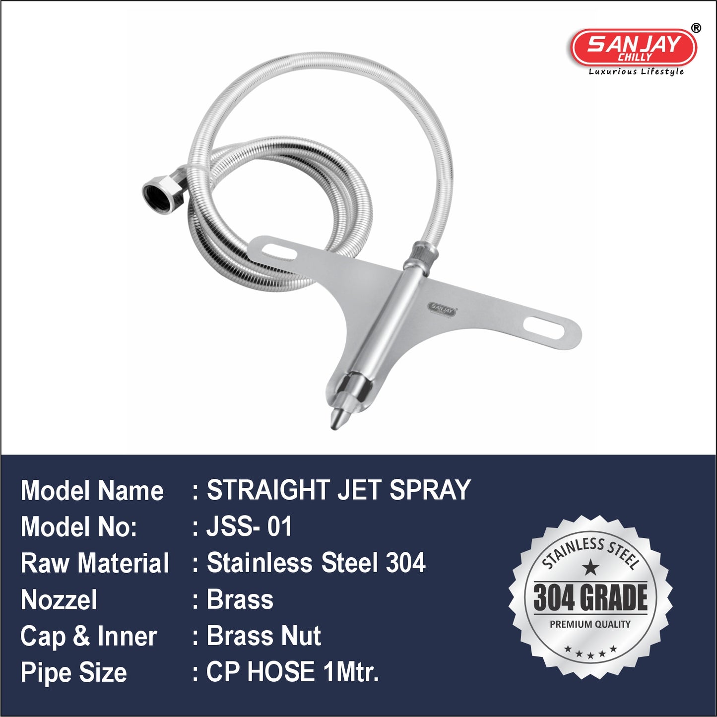 Straight Jet Spray CP Hose 1 mtr