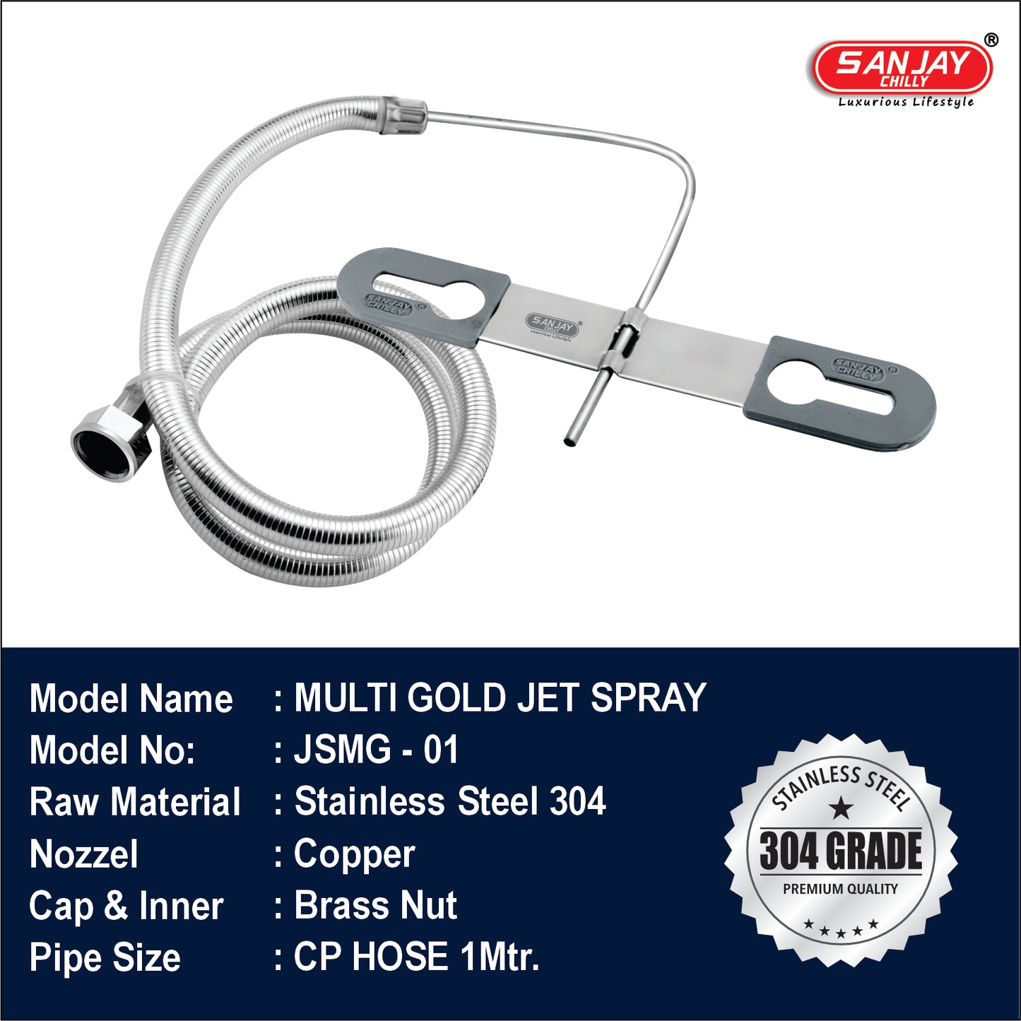 Multi Gold Jet Spray CP Hose 1 mtr
