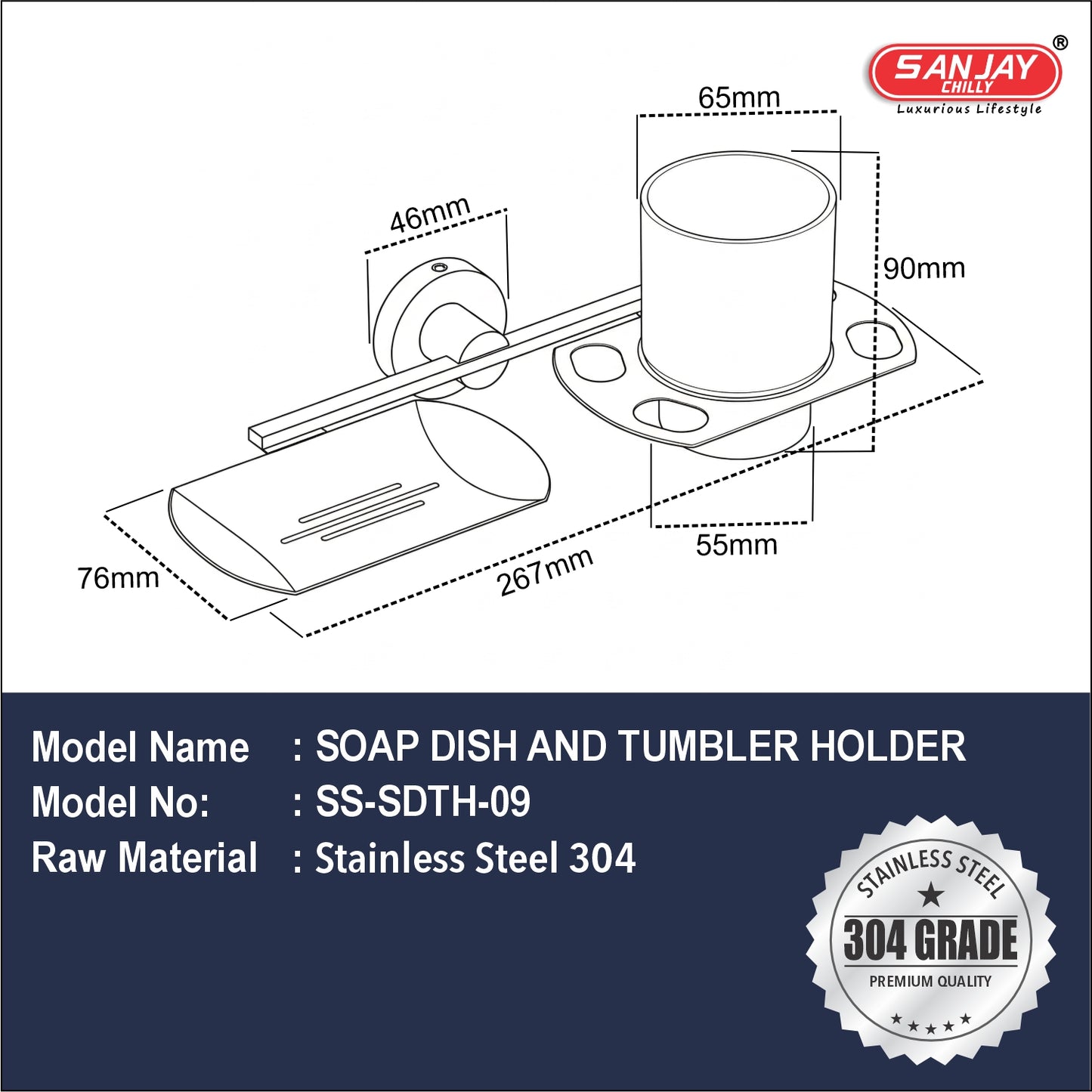 Soap Dispenser & Tumbler Holder Stello