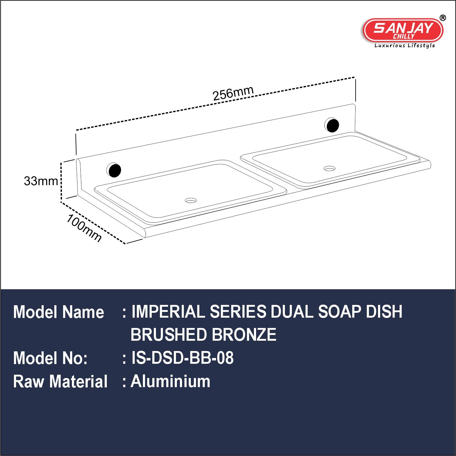 Dual Soap Dish Brushed Bronze