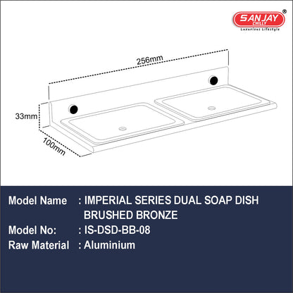 Dual Soap Dish Brushed Bronze