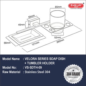 Soap Dispenser & Tumbler Holder Dual Velora