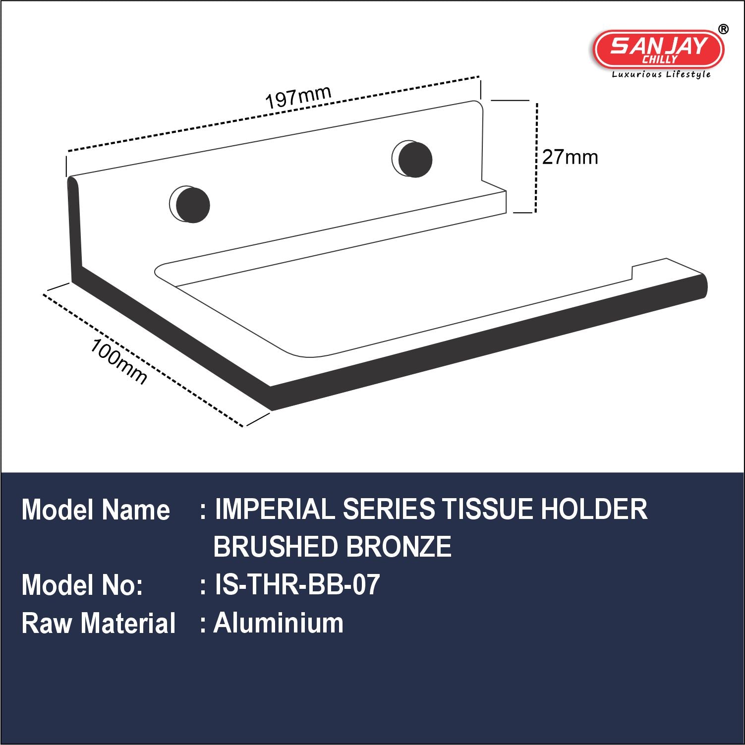 Tissue Holder Brushed Bronze