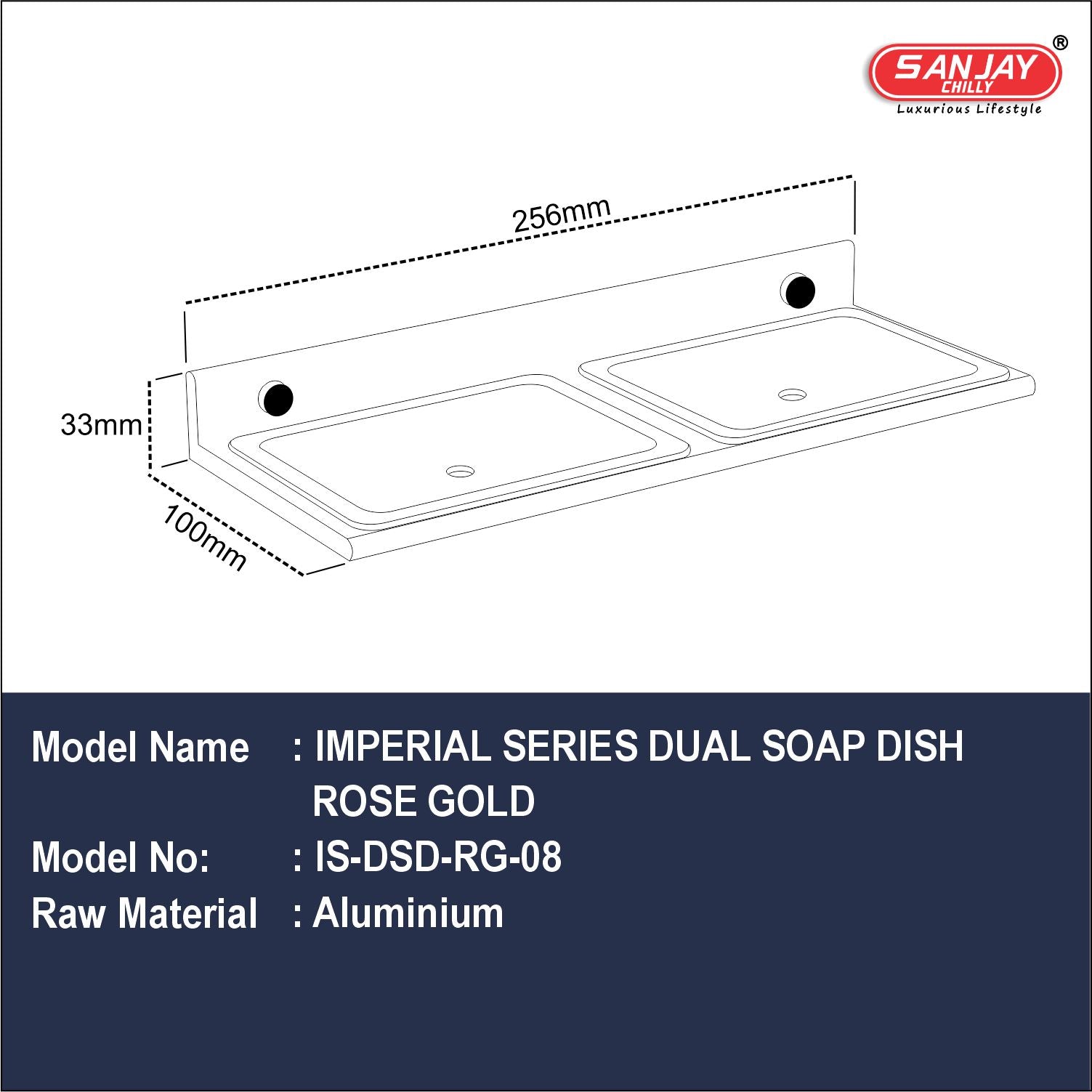 Dual Soap Dish Rose Gold