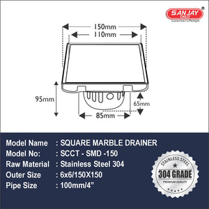 Square Marble Drainer