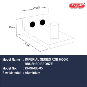 Robe Hook Brushed Bronze