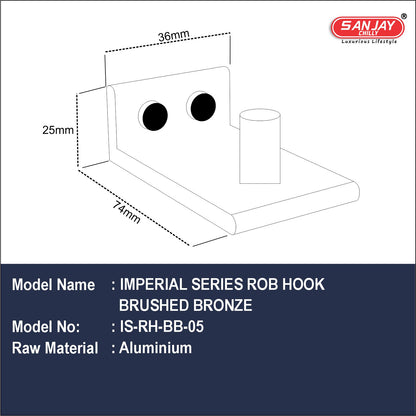 Robe Hook Brushed Bronze