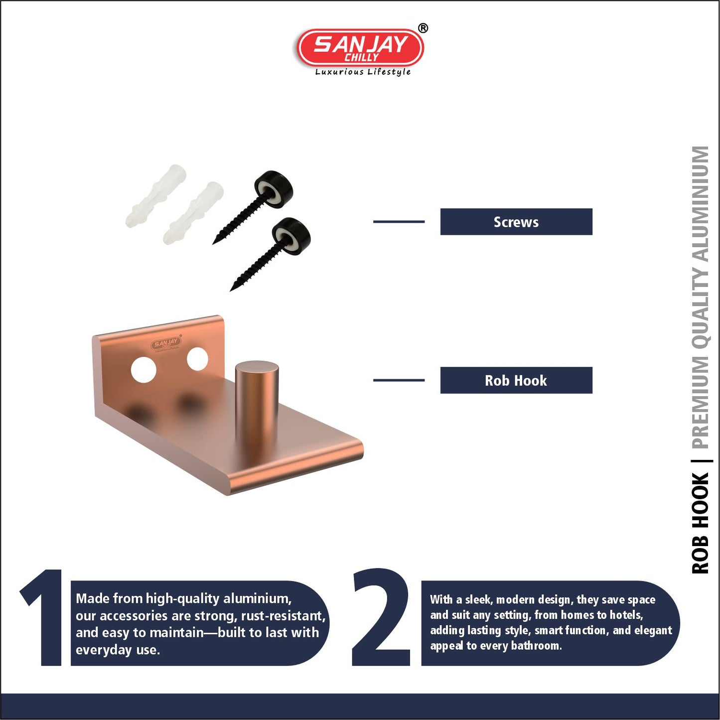 Robe Hook Rose Gold
