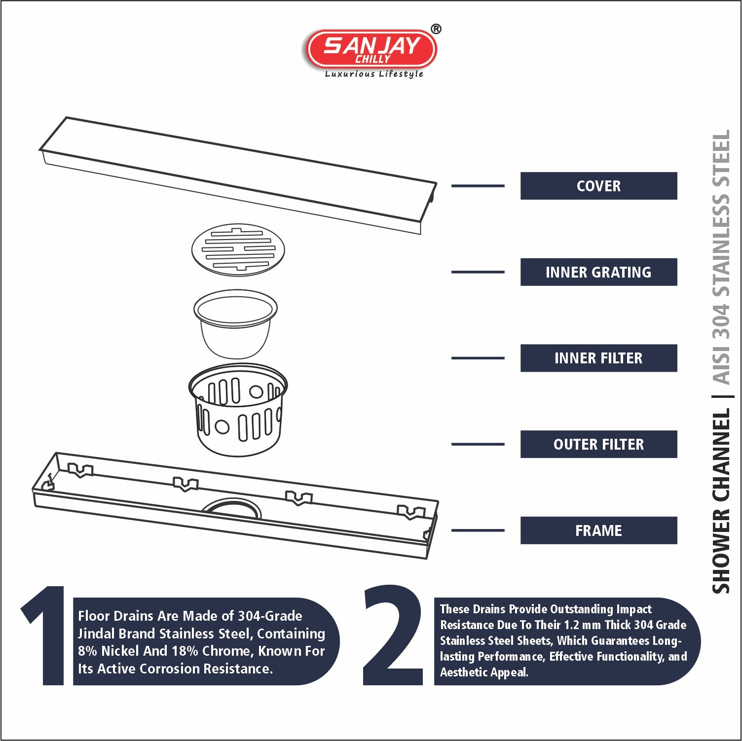 Marble Drainer French Gold