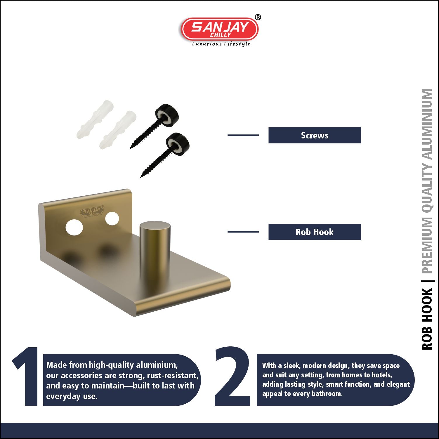Robe Hook Brushed Bronze