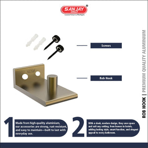 Robe Hook Brushed Bronze