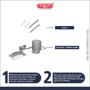 Soap Dispenser & Tumbler Holder Dual Velora