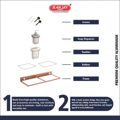 Soap Dispenser & Tumbler Holder Dual Rose Gold