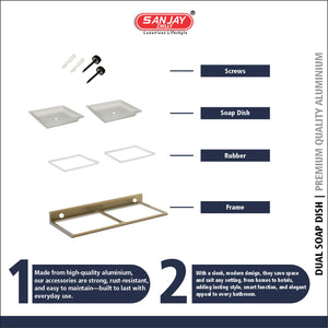 Dual Soap Dish Brushed Bronze