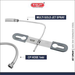 Multi Gold Jet Spray CP Hole 1 mtr