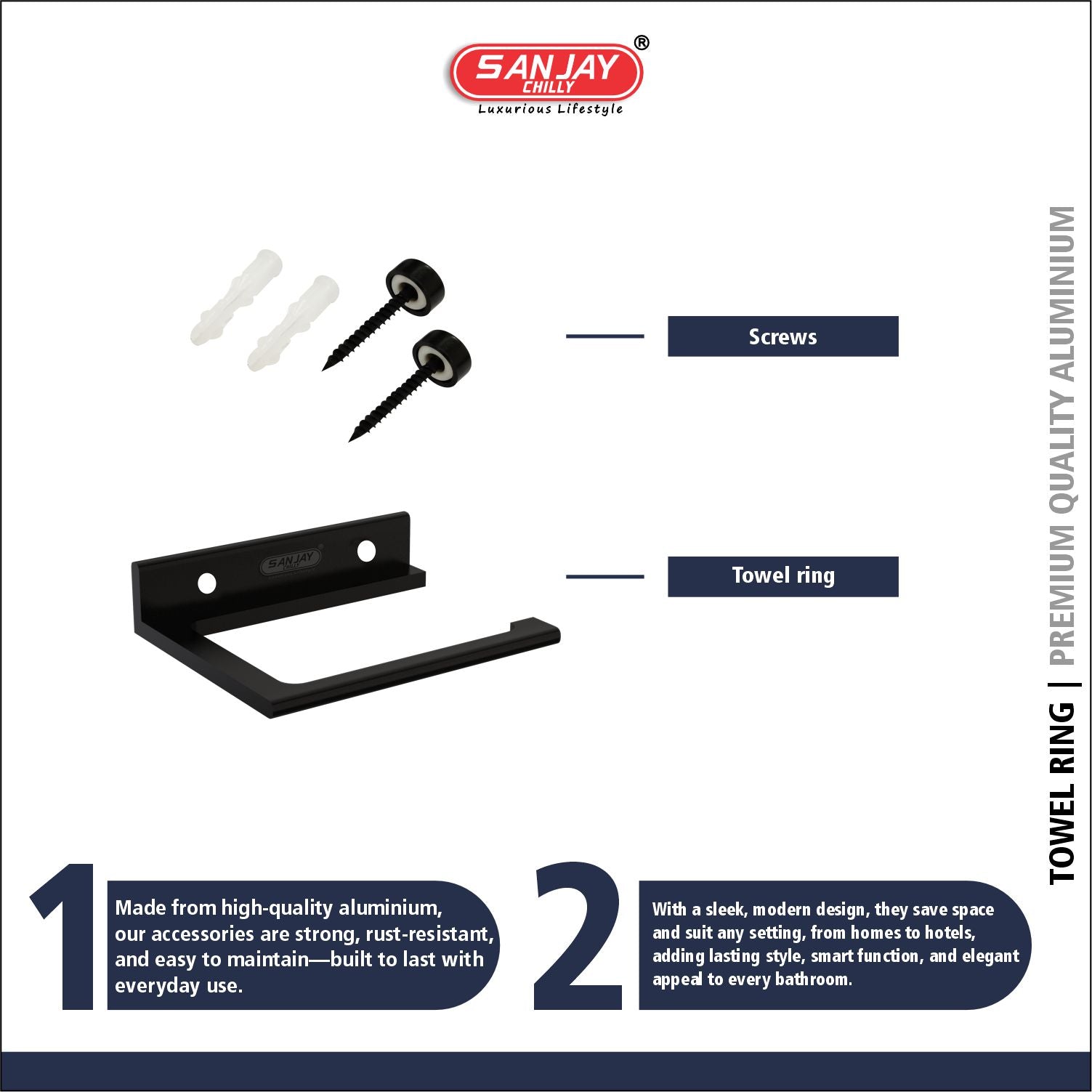Towel Ring Ultra Black