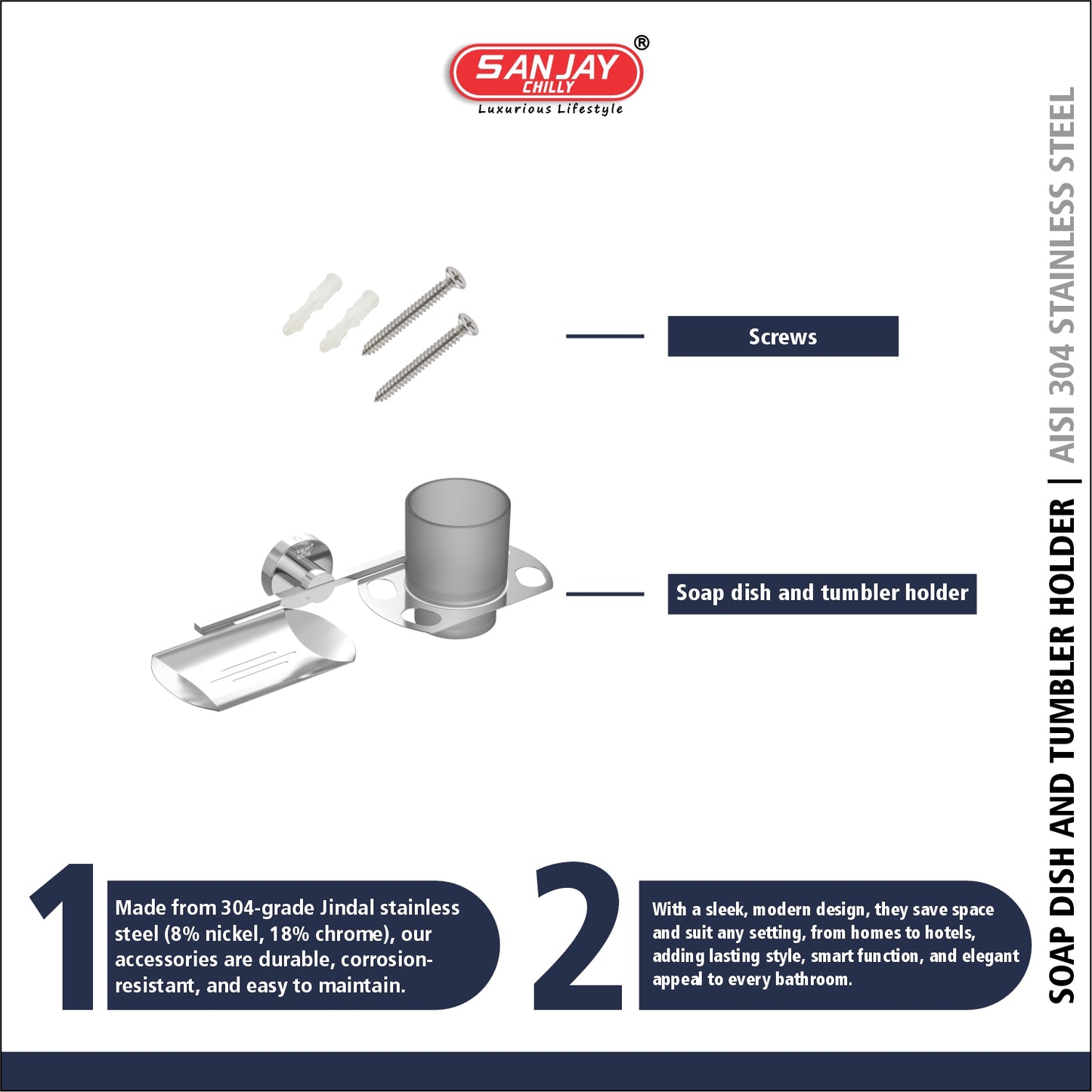 Soap Dispenser & Tumbler Holder Stello
