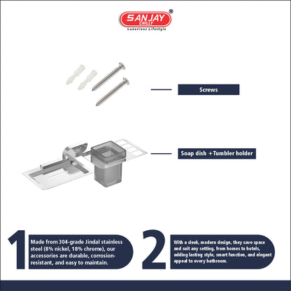 Soap Dispenser & Tumbler Holder Dual  Aristo