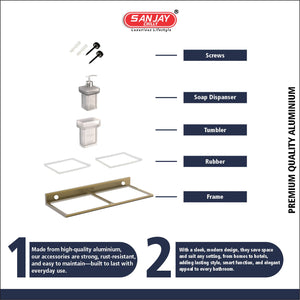 Soap Dispenser & Tumbler Holder Dual Brushed Bronze