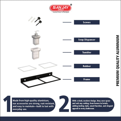 Soap Dispenser & Tumbler Holder Dual Ultra Black